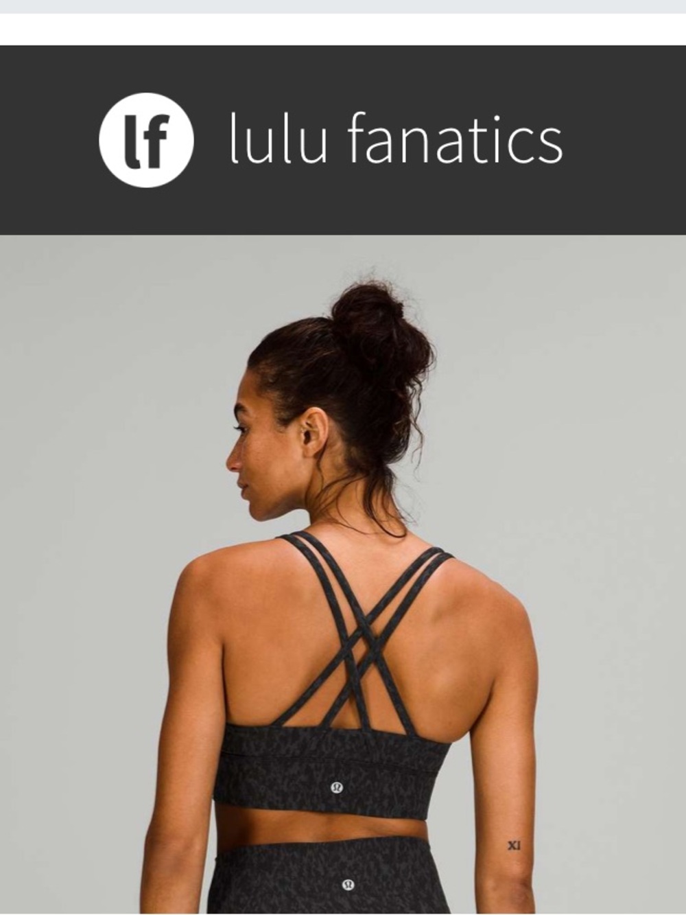 NWT Lululemon Energy Longline Bra Sz 8 B C D Cups Leopard Camo Deep Coal Grey